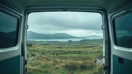 View from a van in a remote location