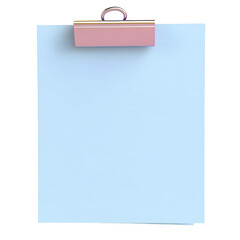 Note paper with paper clip. 3D illustration.