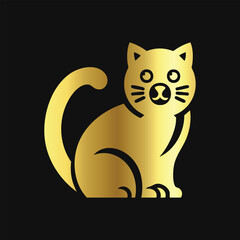 Minimalist Gold Cat Design: Simple yet Refined
