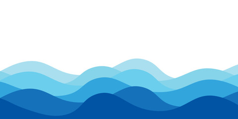 Blue river ocean wave layer vector background
