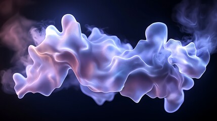 Abstract Soft Colorful Cloud Formations on Dark Background with Ethereal Lighting Effects