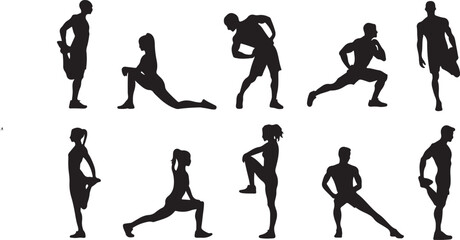 Diverse People Stretching in Various Yoga Poses