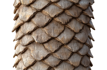 Date palm tree trunk with rough bark - 3D rendered texture