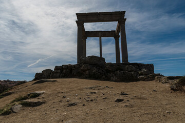 The Mirador Los Cuatro Postes or the Four Posts, an ancient monument viewpoint over the Spanish...