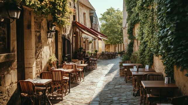 Charming cafe in a historic alley
