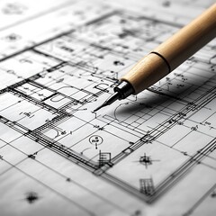 Modern architectural house blueprint sketch high resolution hd picture