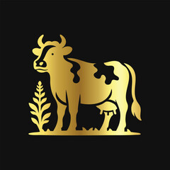 vector illustration of a cow