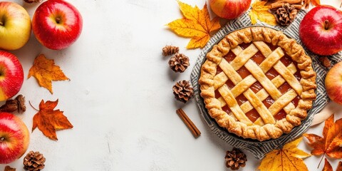 Apple pie food banner