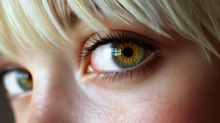 Fototapeta premium Close look at striking green eyes