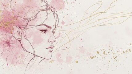 Artistic portrait of a serene woman