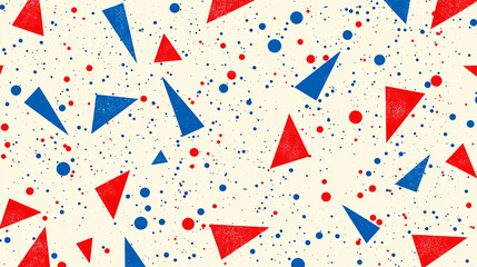 Obraz premium Scattered tiny shapes pattern with small dots, dashes, and triangles randomly placed on neutral background, modern and dynamic design