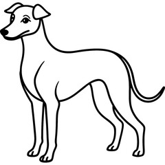 dog black line art vector, Simple bold outline Design vector icon with white background. Pet animal vector 