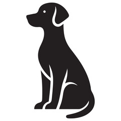Sitting Black Dog Vector Art Silhouette Illustration for Pet Lovers