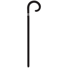Silhouette of a Shepherd's Crook: Classic Symbol of Guidance and Protection