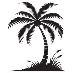 Elegant Palm Tree Silhouette Vector Illustration for Tropical Designs