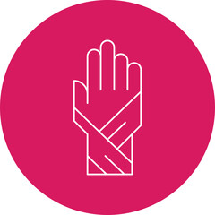 Bandaged Hand single vector icon illustration