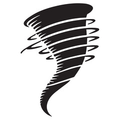 Stylized Tornado Silhouette Graphic for Creative Weather Illustrations