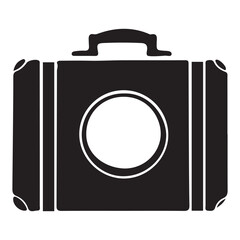 Classic Square Suitcase Silhouette Illustration For Travel Essentials