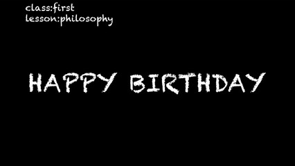 happy birthday text on a blackboard