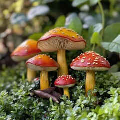 Fototapeta premium realistic and beauty mushrooms