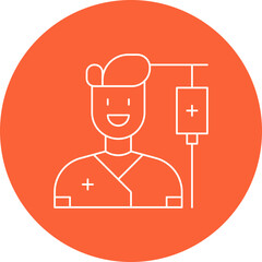 Male Patient single vector icon illustration