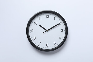 Big beautiful stylish clock on white background