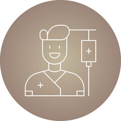 Male Patient single vector icon illustration