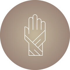 Obraz premium Bandaged Hand single vector icon illustration