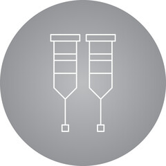 Crutches single vector icon illustration