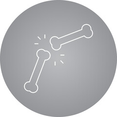 Bone single vector icon illustration