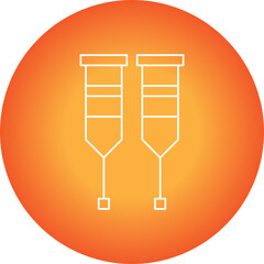 Crutches single vector icon illustration