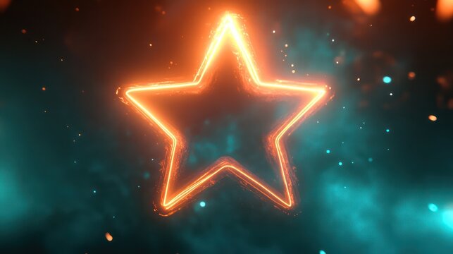 A Glowing Star Shaped Icon Shining Brightly in Darkness