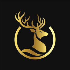 Elegant Deer Silhouette Design
