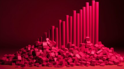 Fototapeta premium Bright pink business statistics theme high resolution hd wallpaper