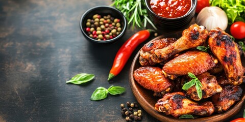 Chicken wings food banner