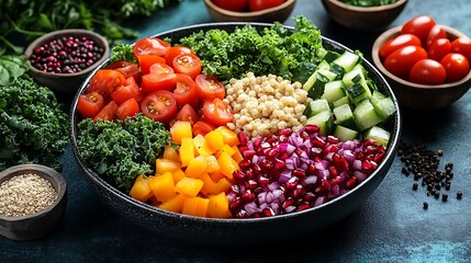 Buddha Bowl with Quinoa and Rainbow Veggies high resolution picture