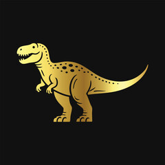 Stegosaurus Dinosaur Gold Illustration
