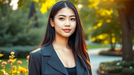 Refined park portrait capturing a serene city ambiance