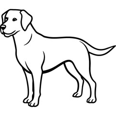 Obraz premium labrador retriever dog black line art vector, Simple bold outline Design vector icon with white background. Pet animal vector 