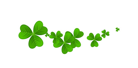 Realistic shamrock wreath element. Round clover frame. Green leaves