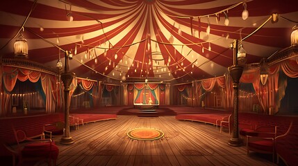 Circus arena with empty seats and stage high resolution hd photo