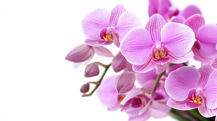 Fototapeta premium Pink orchid flowers on white 