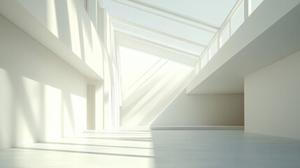 Fototapeta premium This is a bright and airy modern building interior scene