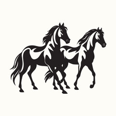 Fototapeta premium Horse Silhouette, Galloping Motion
