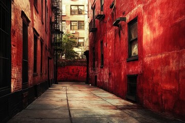 Fototapeta premium Vibrant Views of Historic Gay Street in New York City with Iconic Red Buildings in the Background