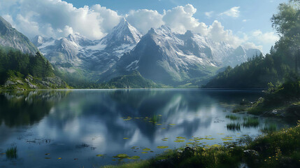 Fototapeta premium A majestic mountain range 