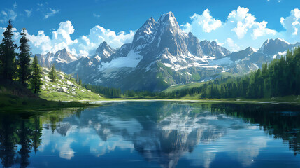 A majestic mountain range 