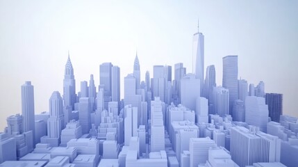 Abstract 3D Model of New York City Skyline