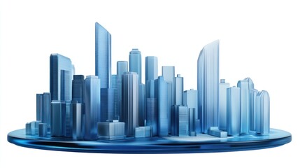 Obraz premium 3D city skyline on glass platform