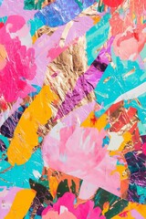 Fototapeta premium Vibrant Abstract Metallic Foil Texture with Bold Colors